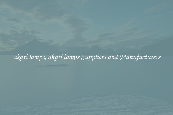 akari lamps, akari lamps Suppliers and Manufacturers