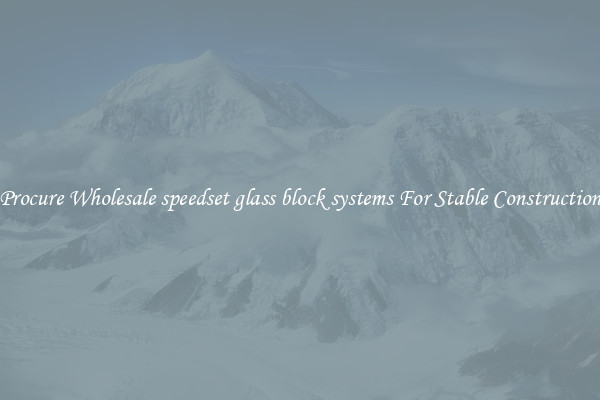 Procure Wholesale speedset glass block systems For Stable Construction