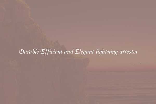 Durable Efficient and Elegant lightning arrester