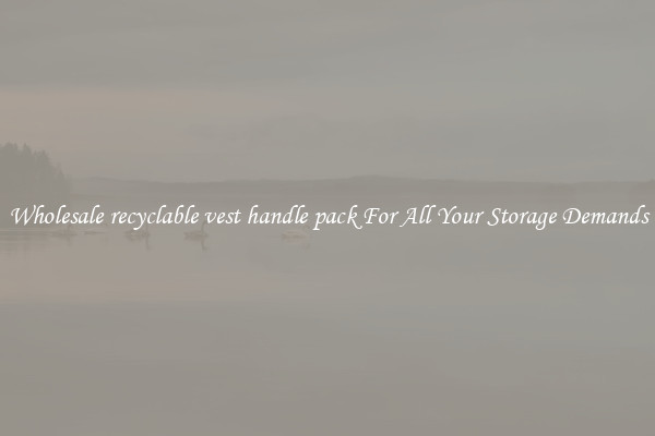 Wholesale recyclable vest handle pack For All Your Storage Demands